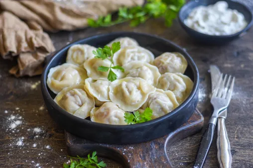 Making the Pelmeni Filling